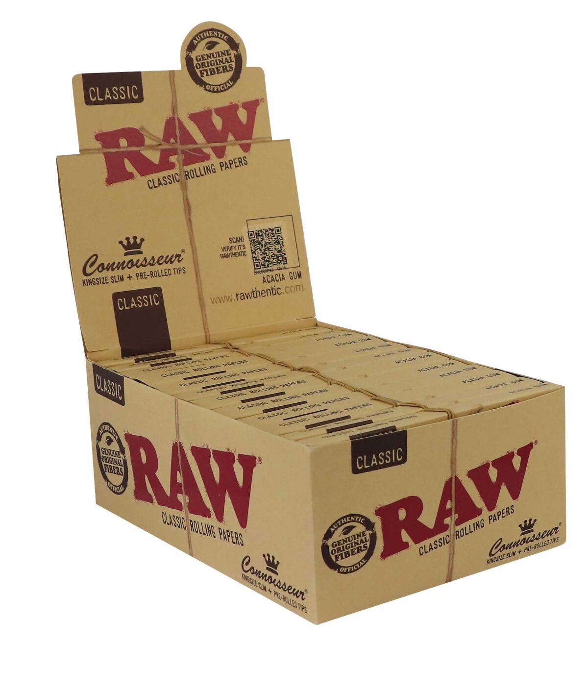 RAW Connoisseur King Size Slim with Prerolled Filters - Box of 24