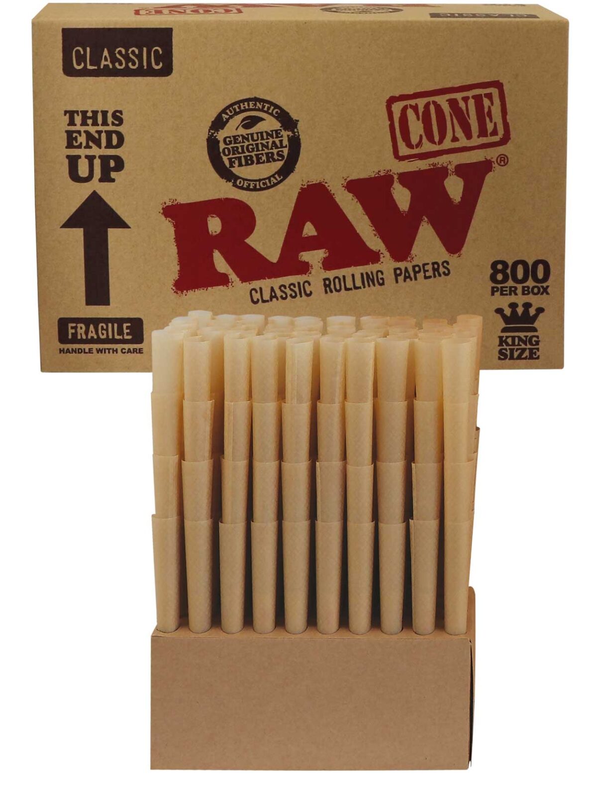 800x RAW PREROLLED KING SIZE CONE 109mm